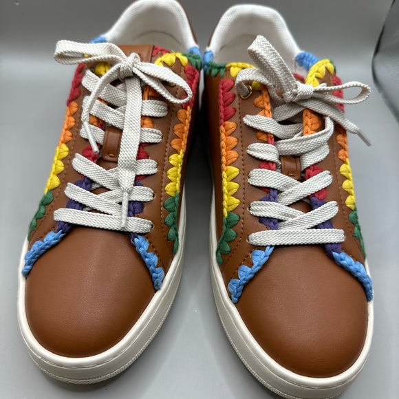 NEW! COACH Lowline Low Top Sneaker With Rainbow Crochet Women's US Size 7.5B - Picture 13 of 16